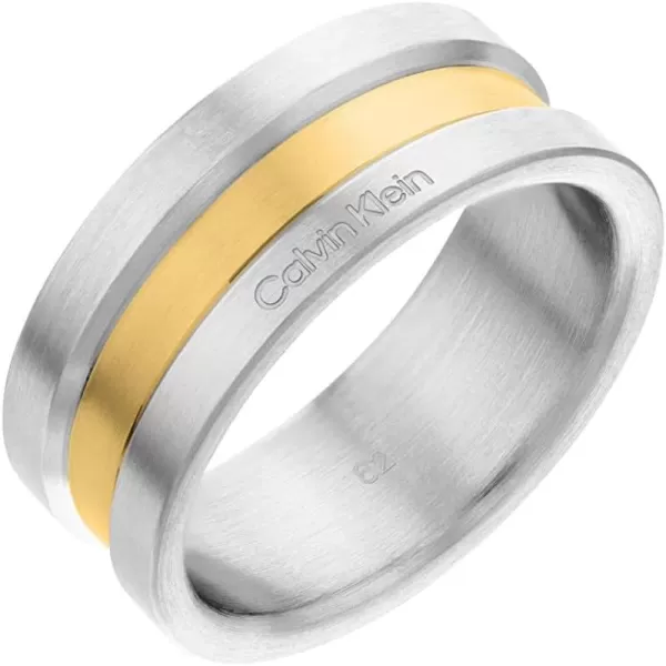 Calvin Klein Mens Ring Contemporary Feel in TwoTone Industrial Brushed FinishInner circumference 60