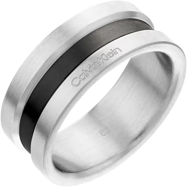 Calvin Klein Mens Ring Contemporary Feel with TwoTone Industrial Brushed FinishInner circumference 64