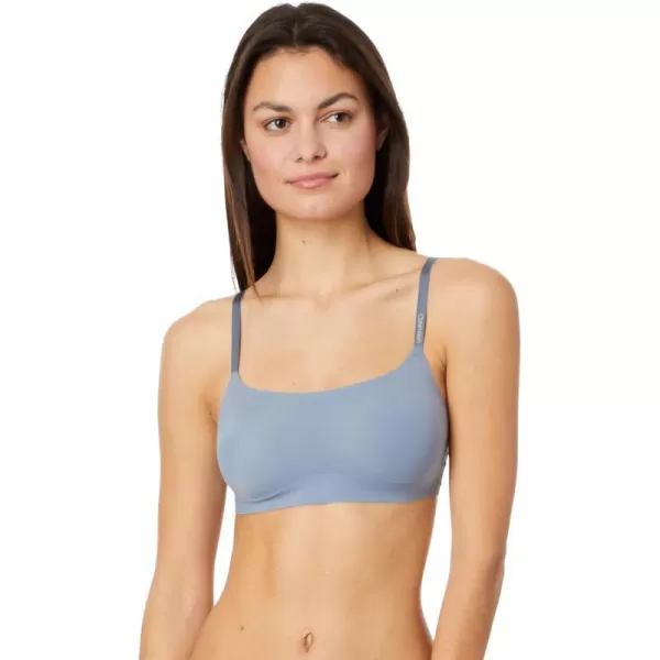 Calvin Klein Womens Invisibles Comfort Seamless Adjustable Skinny Strap Bralette BraFlint Stone