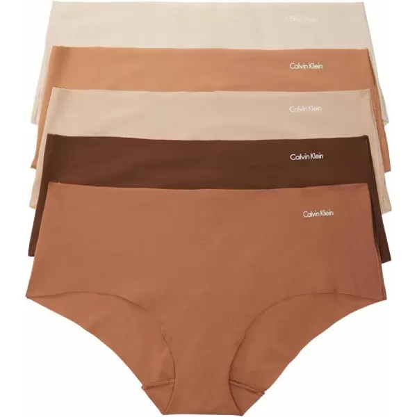 Calvin Klein Womens Invisibles Seamless Hipster Panties MultipackBeechwoodCedarSandalwoodSpruceUmber