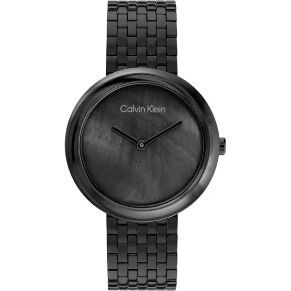 Calvin Klein Womens Quartz Watches Feminine FinesseBlack Mother of Pearl