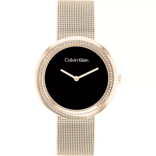 Calvin Klein Womens Quartz Watches Feminine FinesseBlackCarnation Gold