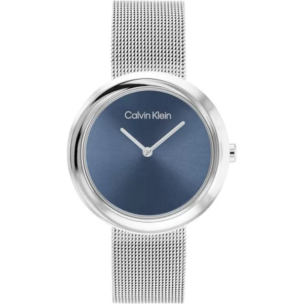 Calvin Klein Womens Quartz Watches Feminine FinesseBlueSilver