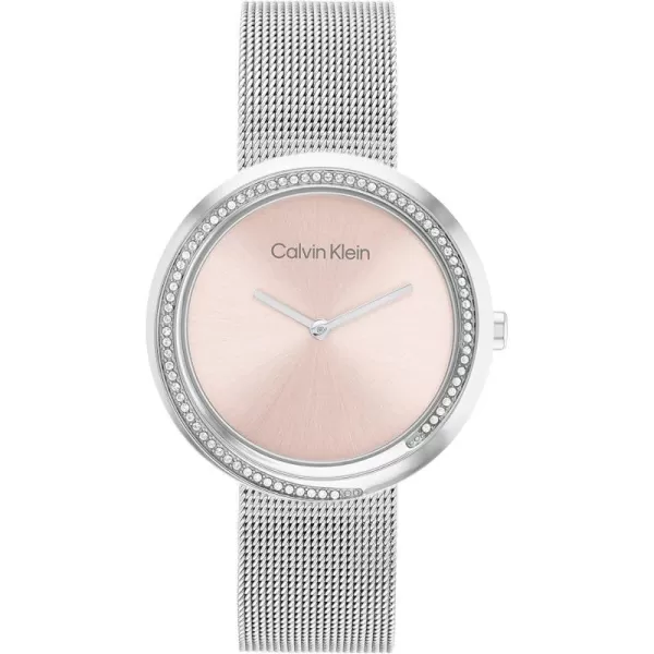 Calvin Klein Womens Quartz Watches Feminine FinesseBlushSilver