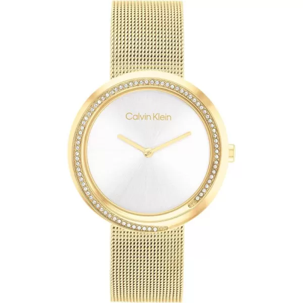 Calvin Klein Womens Quartz Watches Feminine FinesseSilver White