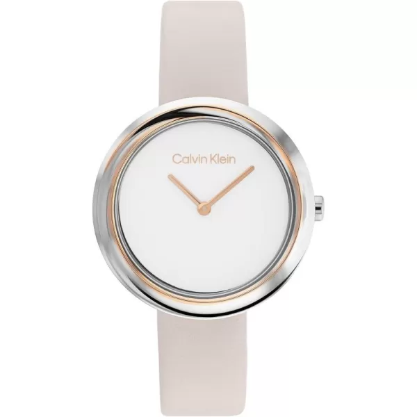 Calvin Klein Womens Quartz Watches Feminine FinesseTwo ToneWhite