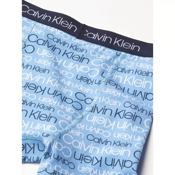 Calvin Klein Boys Modern Cotton Assorted Boxer Briefs Underwear MultipackWhiteBlue LogoGreyBlue IconBlue