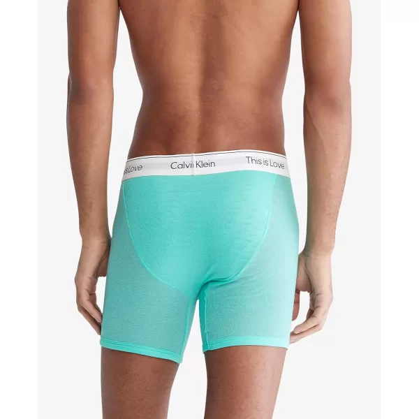 Calvin Klein Mens This is Love Pride Mesh UnderwearBOXER BRIEF Aqua Green