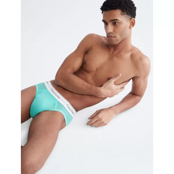 Calvin Klein Mens This is Love Pride Mesh UnderwearHIP BRIEF Aqua Green