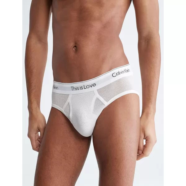 Calvin Klein Mens This is Love Pride Mesh UnderwearHIP BRIEF White