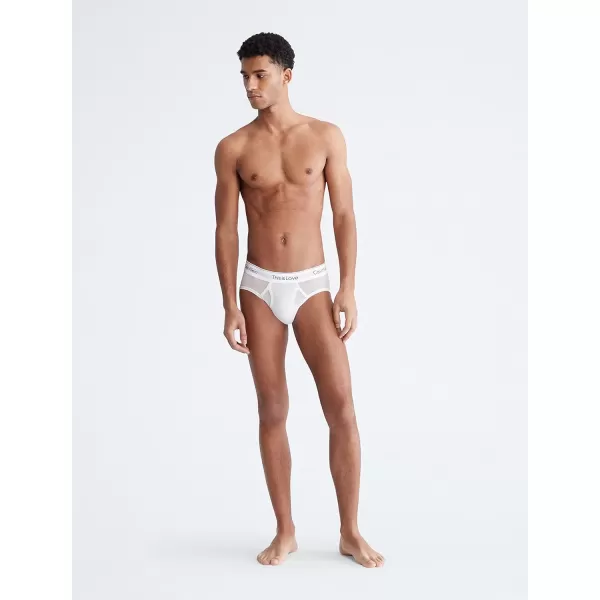 Calvin Klein Mens This is Love Pride Mesh UnderwearHIP BRIEF White