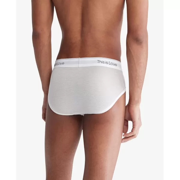 Calvin Klein Mens This is Love Pride Mesh UnderwearHIP BRIEF White