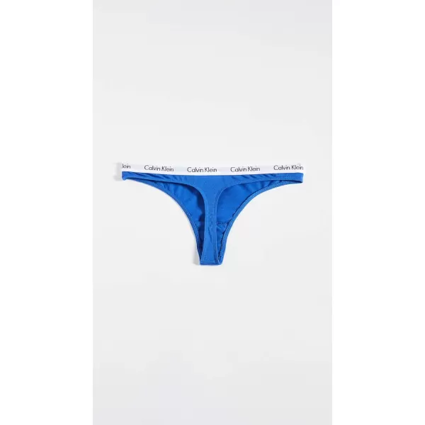 Calvin Klein Womens Carousel Logo Cotton Thong Multipack PantyBlackWhiteStellar