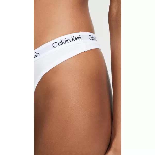 Calvin Klein Womens Carousel Logo Cotton Thong Multipack PantyBlackWhiteStellar