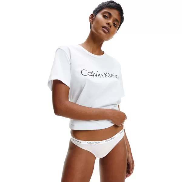 Calvin Klein Womens Carousel Logo Cotton Thong Multipack PantyFeeder Stripe Pale OrchidSnow HeatherBlack