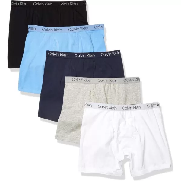 Calvin Klein Boys Modern Cotton Assorted Boxer Briefs Underwear MultipackBlack Grey White Light Blue Navy