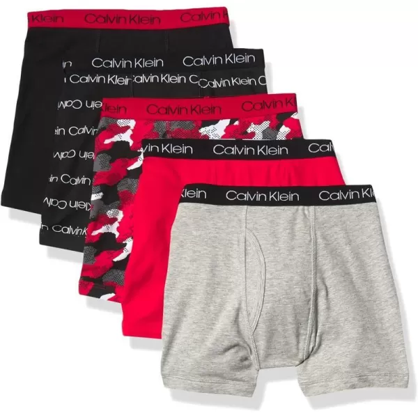 Calvin Klein Boys Modern Cotton Assorted Boxer Briefs Underwear MultipackBlackHeatherCamoRedStripe