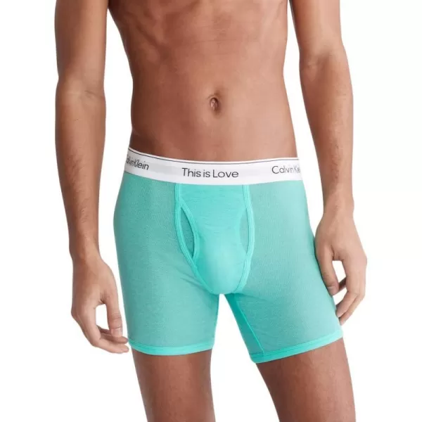 Calvin Klein Mens This is Love Pride Mesh UnderwearBOXER BRIEF Aqua Green