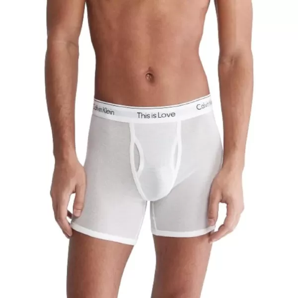 Calvin Klein Mens This is Love Pride Mesh UnderwearBOXER BRIEF White