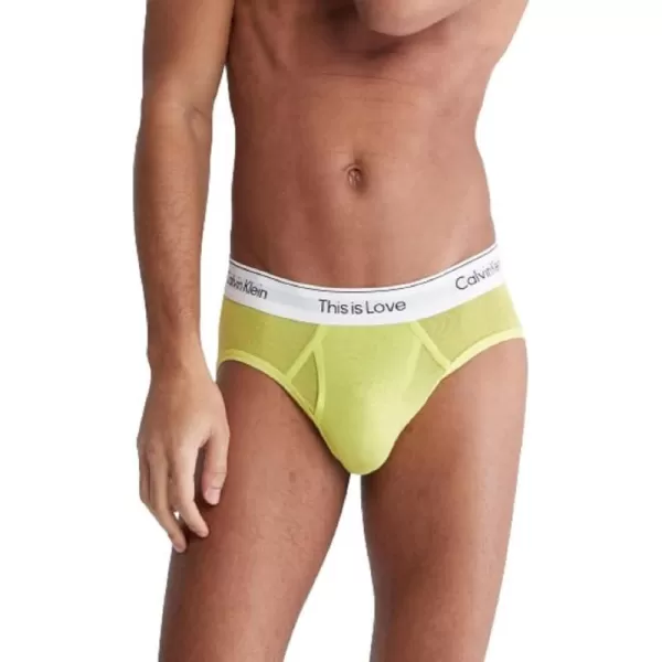 Calvin Klein Mens This is Love Pride Mesh UnderwearHIP BRIEF Lemon Lime