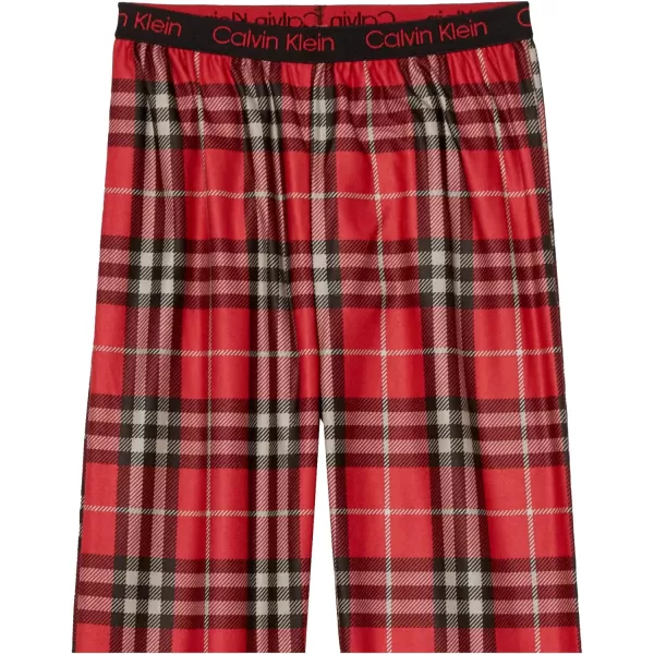 Calvin Klein Boys Super Soft Pajama PantsScotch Plaid Red