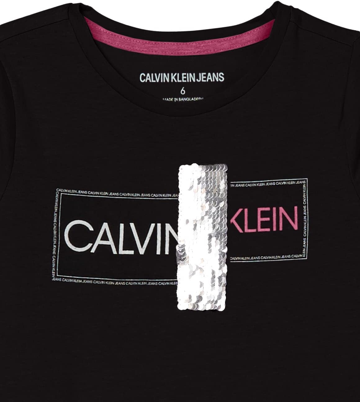 Calvin Klein Girls Short Sleeve Logo TShirt Comfortable Fit Cotton Tee with Tagless InteriorAnthracite Mirror