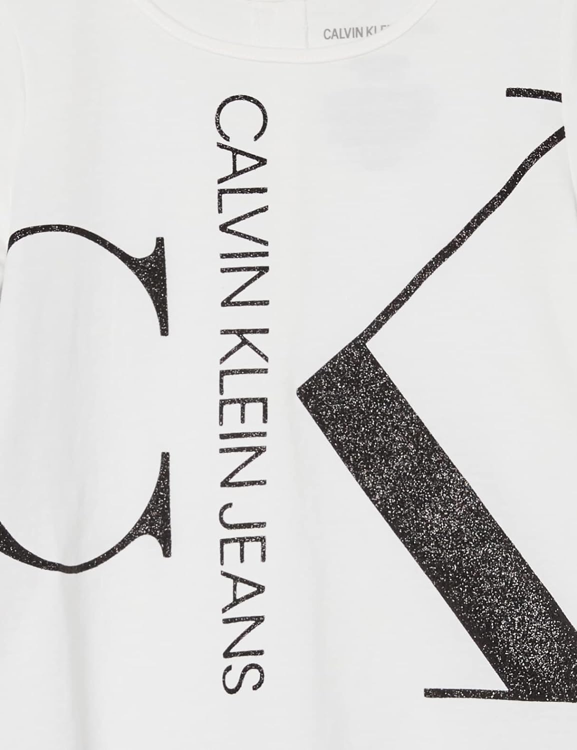 Calvin Klein Girls Short Sleeve Logo TShirt Comfortable Fit Cotton Tee with Tagless InteriorWhite Blow Up