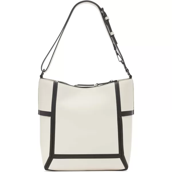 Calvin Klein Aura NorthSouth Convertible Hobo Shoulder amp Messenger BagCherub WhiteBlack