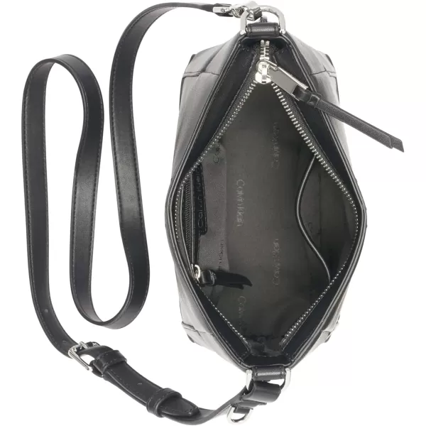 Calvin Klein Aura NorthSouth Top Zip CrossbodyBlackSilver