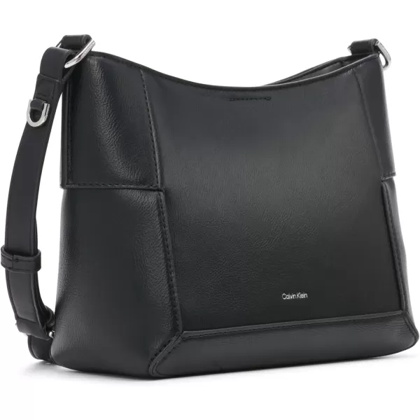 Calvin Klein Aura NorthSouth Top Zip CrossbodyBlackSilver