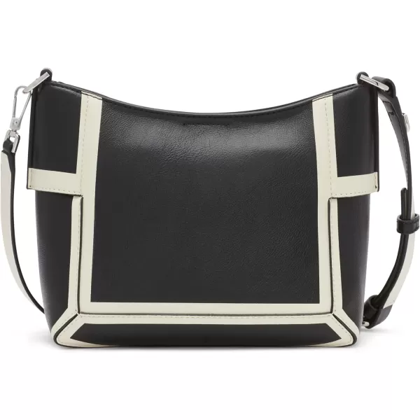 Calvin Klein Aura NorthSouth Top Zip CrossbodyBlackWhite