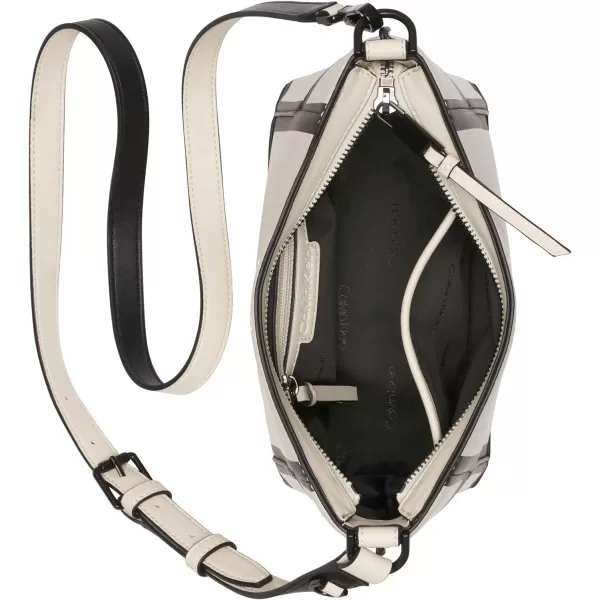 Calvin Klein Aura NorthSouth Top Zip CrossbodyCherub WhiteBlack