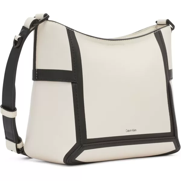 Calvin Klein Aura NorthSouth Top Zip CrossbodyCherub WhiteBlack