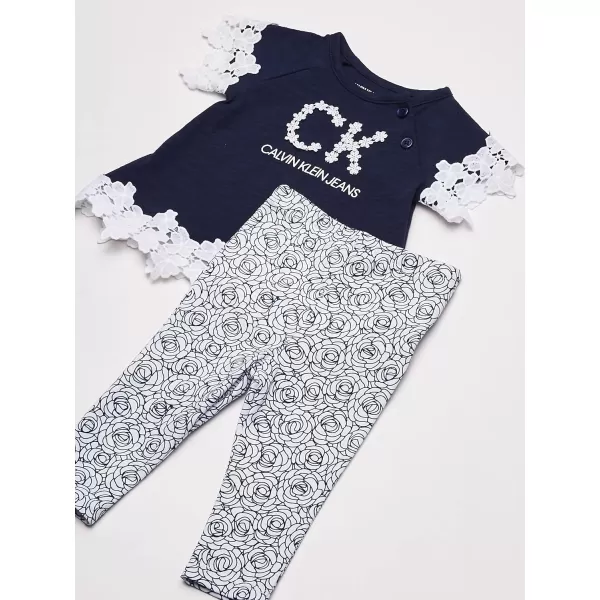 Calvin Klein Baby Girls 2 Pieces Legging SetMidnight NavyPrint