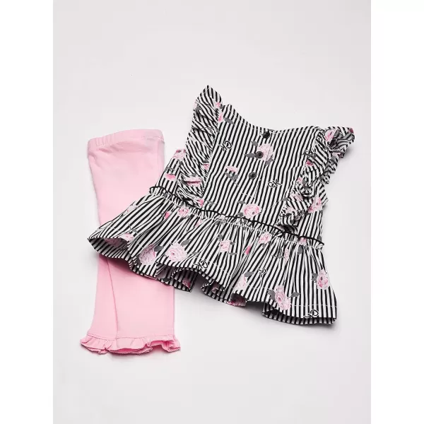 Calvin Klein Baby Girls 2 Pieces Legging SetPrint StripesPink