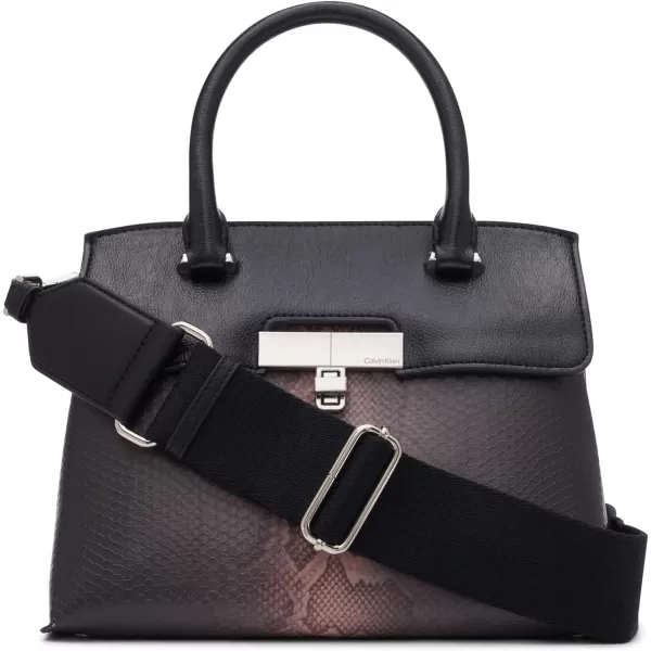 Calvin Klein Becky Top Handle Mini Bag CrossbodyBlack Ombre Snake