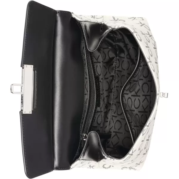 Calvin Klein Becky Top Handle Mini Bag CrossbodyCherub WhiteBlack Brick Jacquard Logo