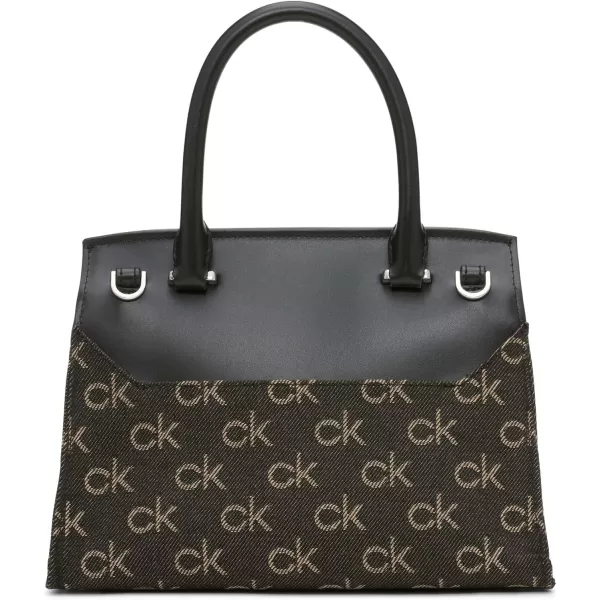 Calvin Klein Becky Top Handle Mini Bag CrossbodyDenim Multi Jacquard Logo