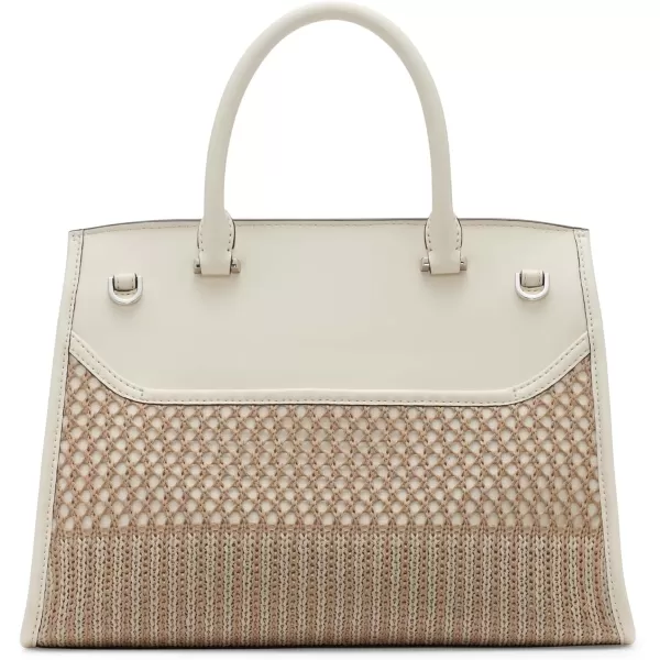 Calvin Klein Becky Turn Lock SatchelNeutralWhite Woven