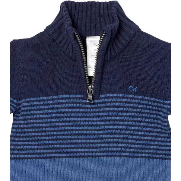 Calvin Klein Boys 3piece Sweater Set With Matching Buttondown Shirt and PantsBlue Block