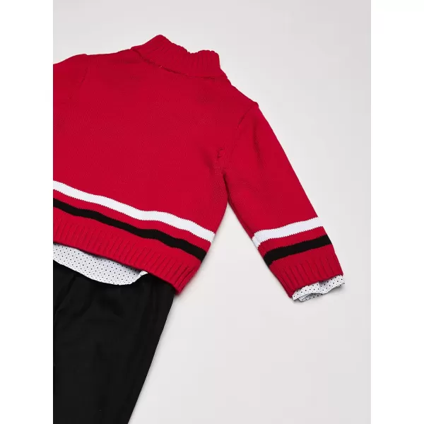 Calvin Klein Boys 3piece Sweater Set With Matching Buttondown Shirt and PantsRed Block