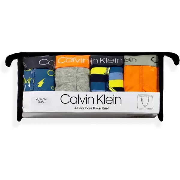 Calvin Klein Boys 4 Pack Boxer BriefsBlueOrange Pack