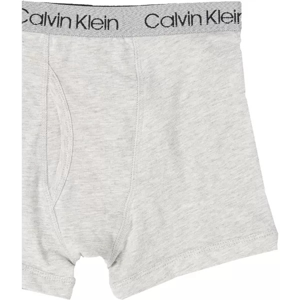 Calvin Klein Boys 4 Pack Boxer BriefsCk Logo Blue Black Iris Blue Heather Grey Black Ck Logo