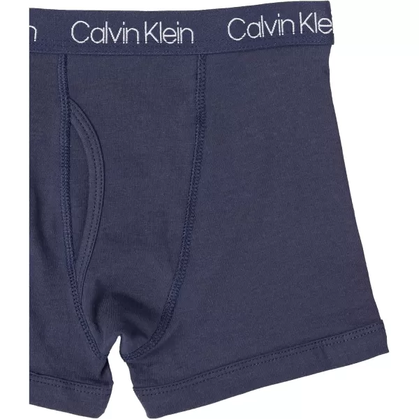 Calvin Klein Boys 4 Pack Boxer BriefsCk Logo Blue Black Iris Blue Heather Grey Black Ck Logo