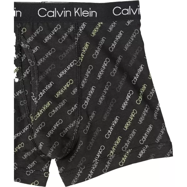 Calvin Klein Boys 4 Pack Boxer BriefsCk Logo Blue Black Iris Blue Heather Grey Black Ck Logo