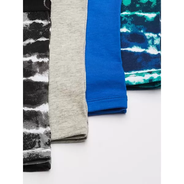 Calvin Klein Boys 4 Pack Boxer BriefsCool TiedyeVictoria BlueBlack TiedyeHeather Grey