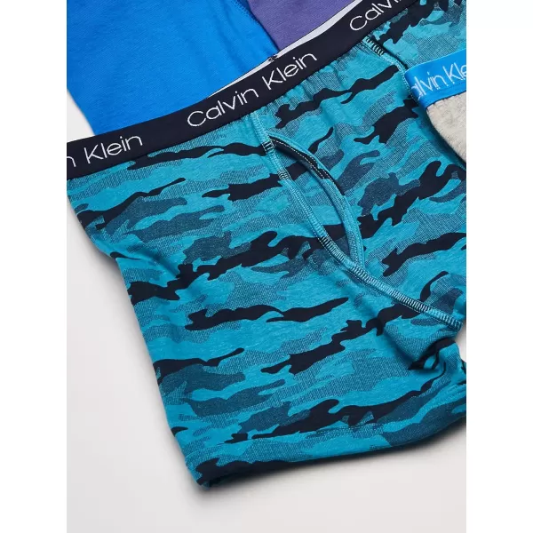 Calvin Klein Boys 4 Pack Boxer BriefsMarlinHeather GreyCamoFrench Blue