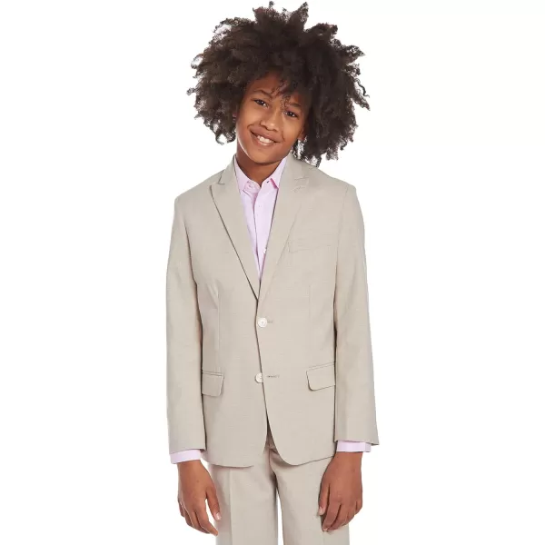 Calvin Klein Boys Blazer Suit Jacket 2Button Single Breasted Closure Buttoned Cuffs amp Front Flap PocketsBirch