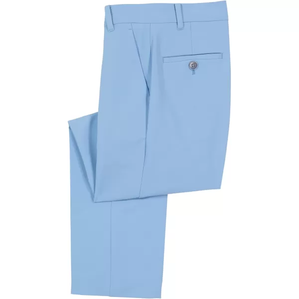 Calvin Klein Boys Flat Suit Dress Pant Straight Leg Fit amp Hemmed Bottom Belt Loops amp Functional Front PocketsBel Air Blue Performance