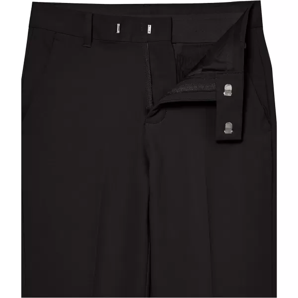 Calvin Klein Boys Flat Suit Dress Pant Straight Leg Fit amp Hemmed Bottom Belt Loops amp Functional Front PocketsBlack Performance